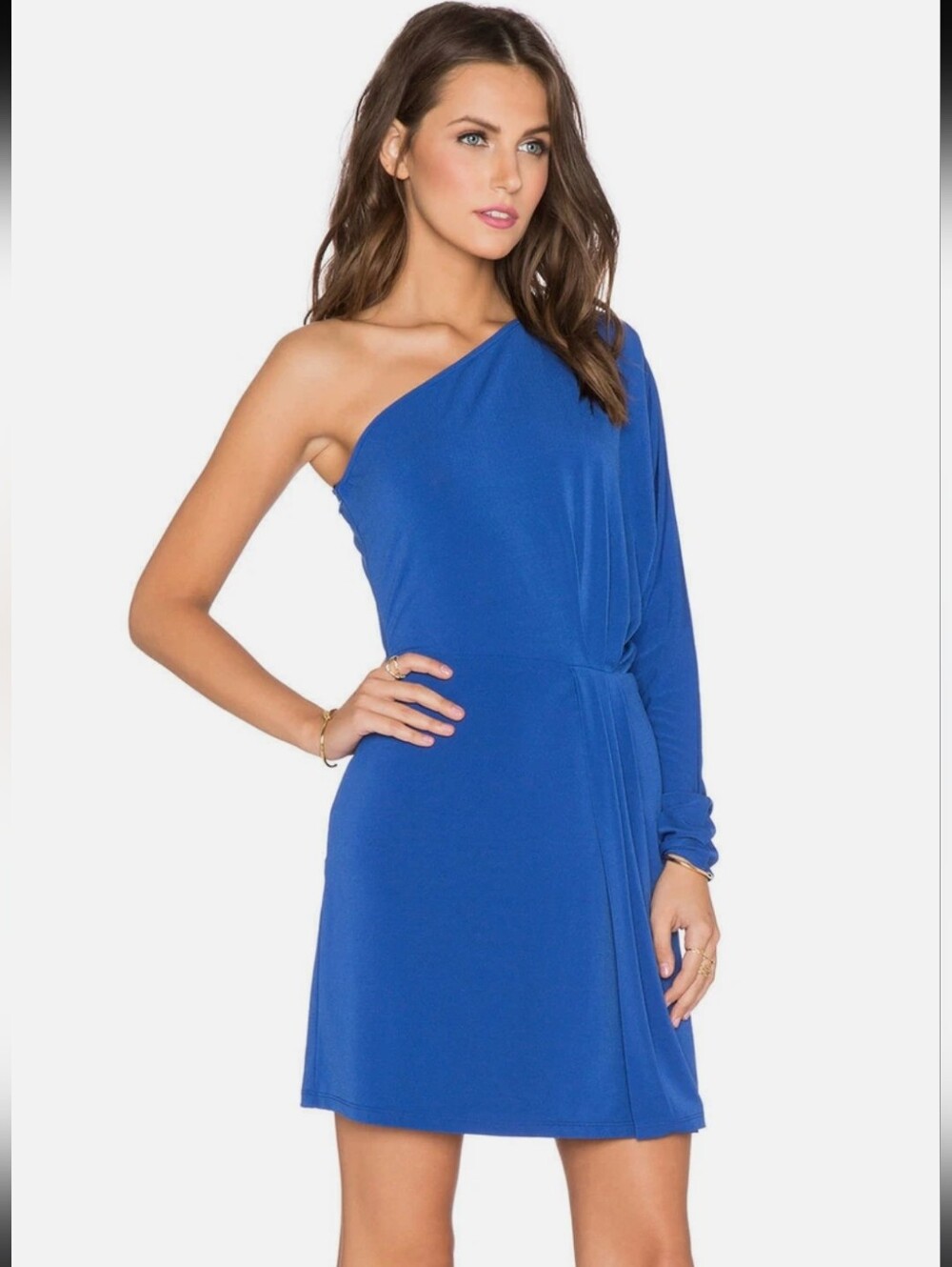 Rachel Zoe Blew One Shoulder Dolman Dress In Marrakech Blue Size S NWT
